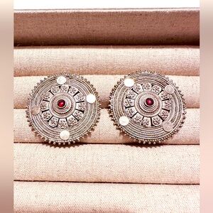 Vintage | Earrings | Afgan Silver Disc Earrings